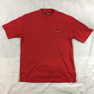 Nike Golf Mock Neck Mens Red Shirt Summer Dri-Fit